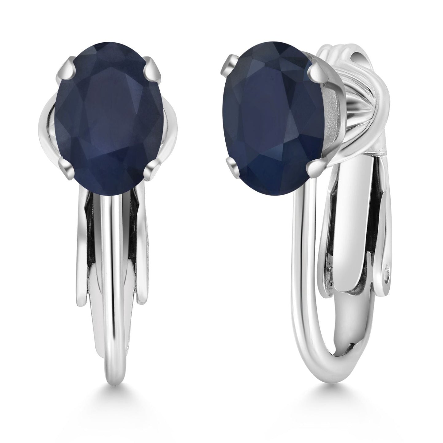 Clip-On Earrings for Women | Gemstone Birthstone Drop Earrings | 925 Sterling Silver | Oval 7X5MM | Gift For Women Mother Bridesmaids