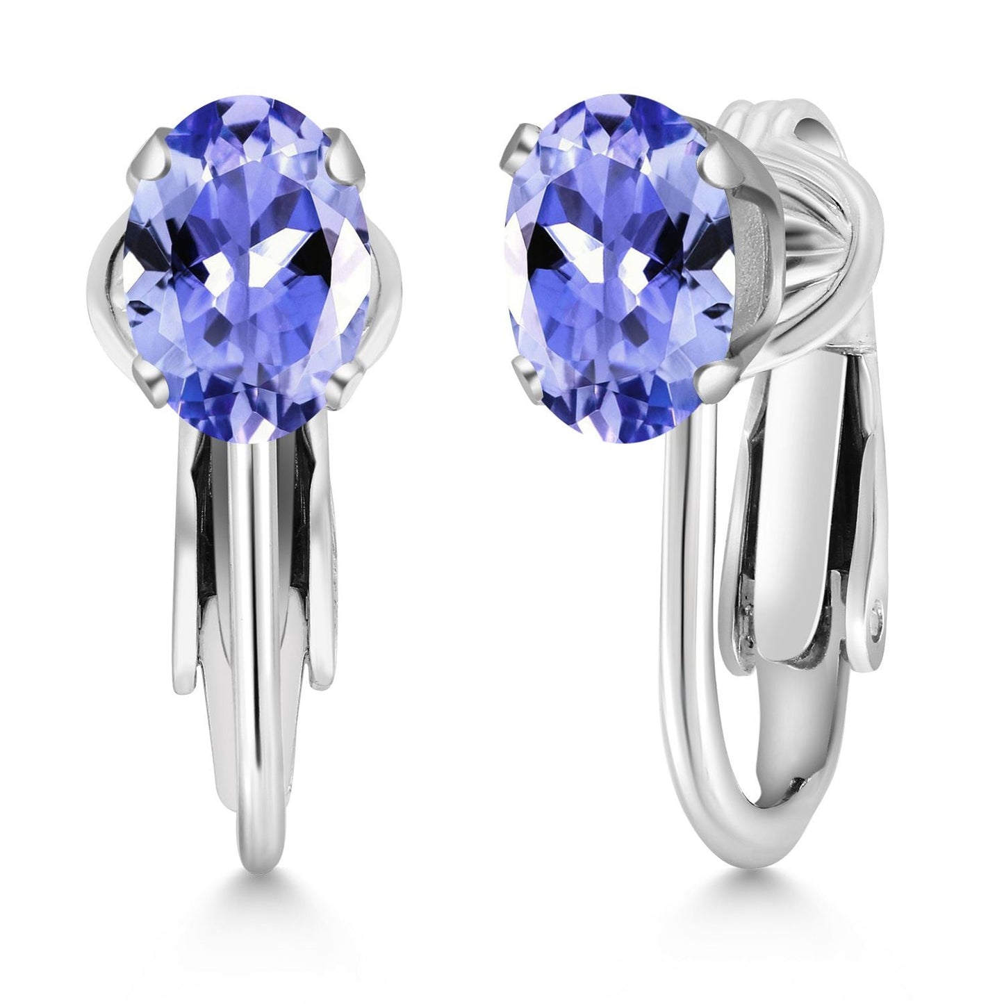 Clip-On Earrings for Women | Gemstone Birthstone Drop Earrings | 925 Sterling Silver | Oval 7X5MM | Gift For Women Mother Bridesmaids