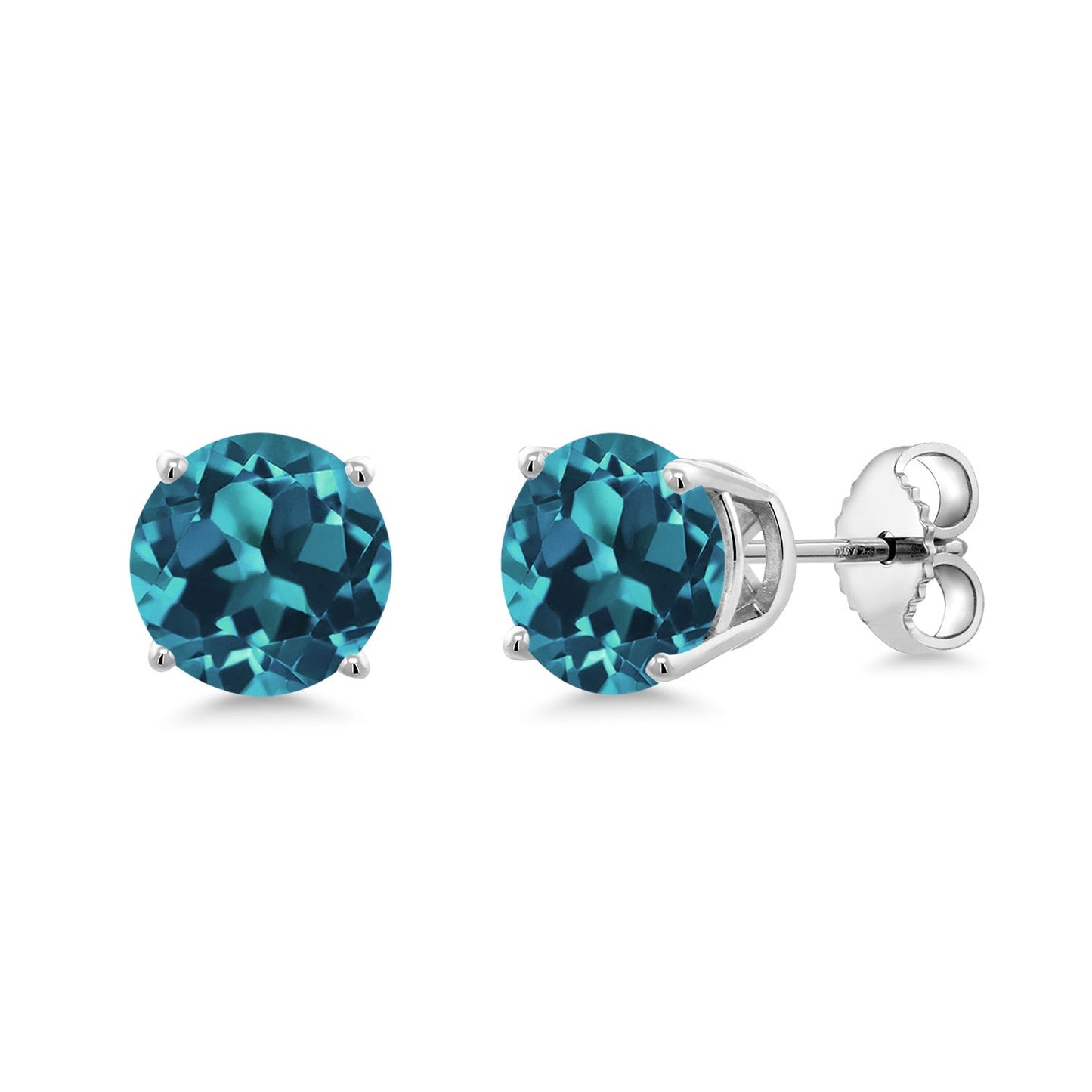 2-4 Cttw Round Gemstone Birthstone Stud Earrings For Women Men | 925 Sterling Silver | Round 7MM | Fine Jewelry Gifts for Her Mom Women Wife Men