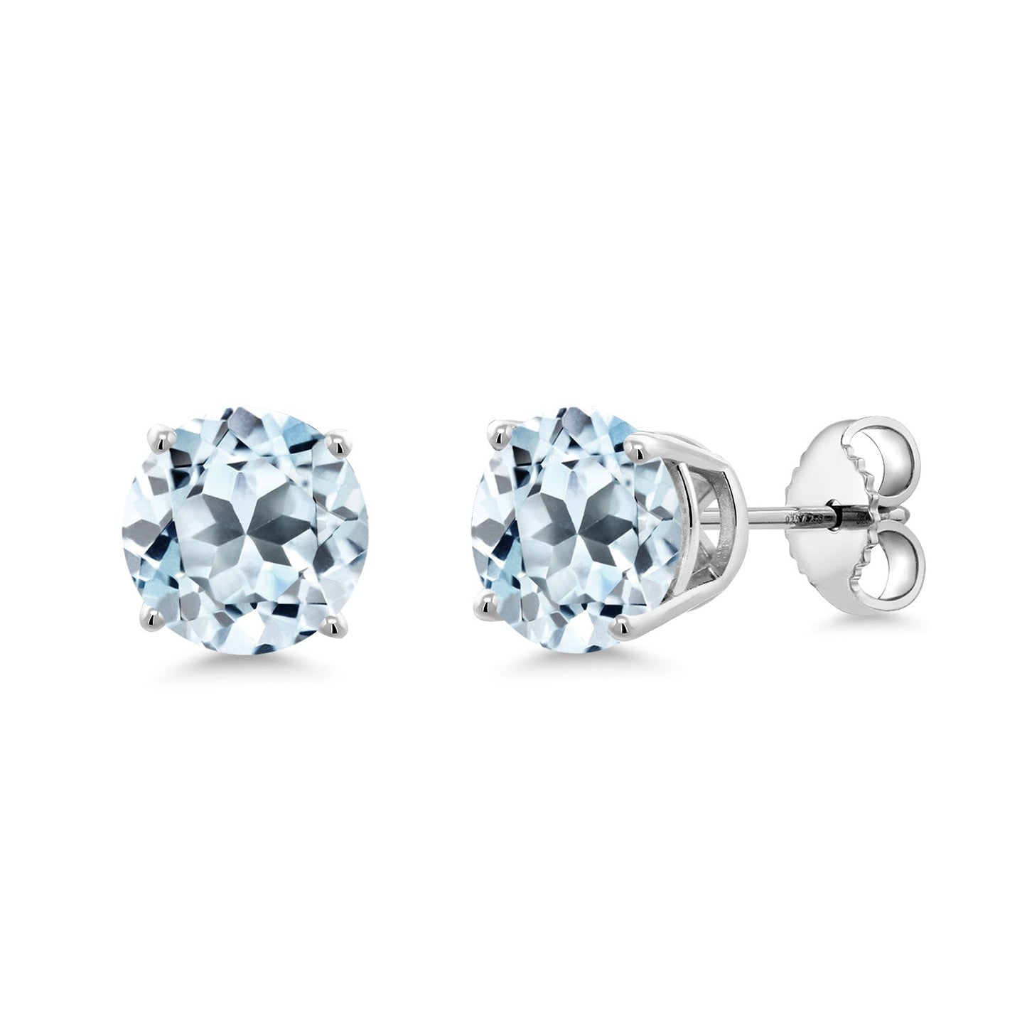 2-4 Cttw Round Gemstone Birthstone Stud Earrings For Women Men | 925 Sterling Silver | Round 7MM | Fine Jewelry Gifts for Her Mom Women Wife Men