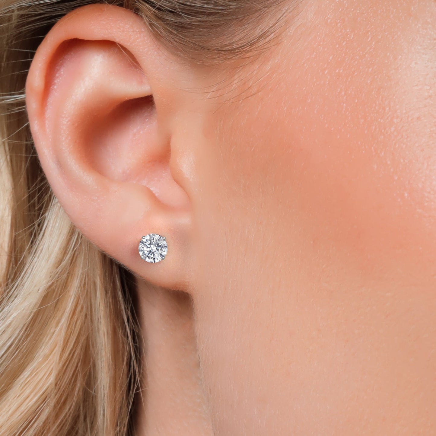 1.50 Cttw 14K Gold IGI Certified Lab Grown Diamond Stud Earrings For Women Men | Round Cut | F-G Color | VS Clarity