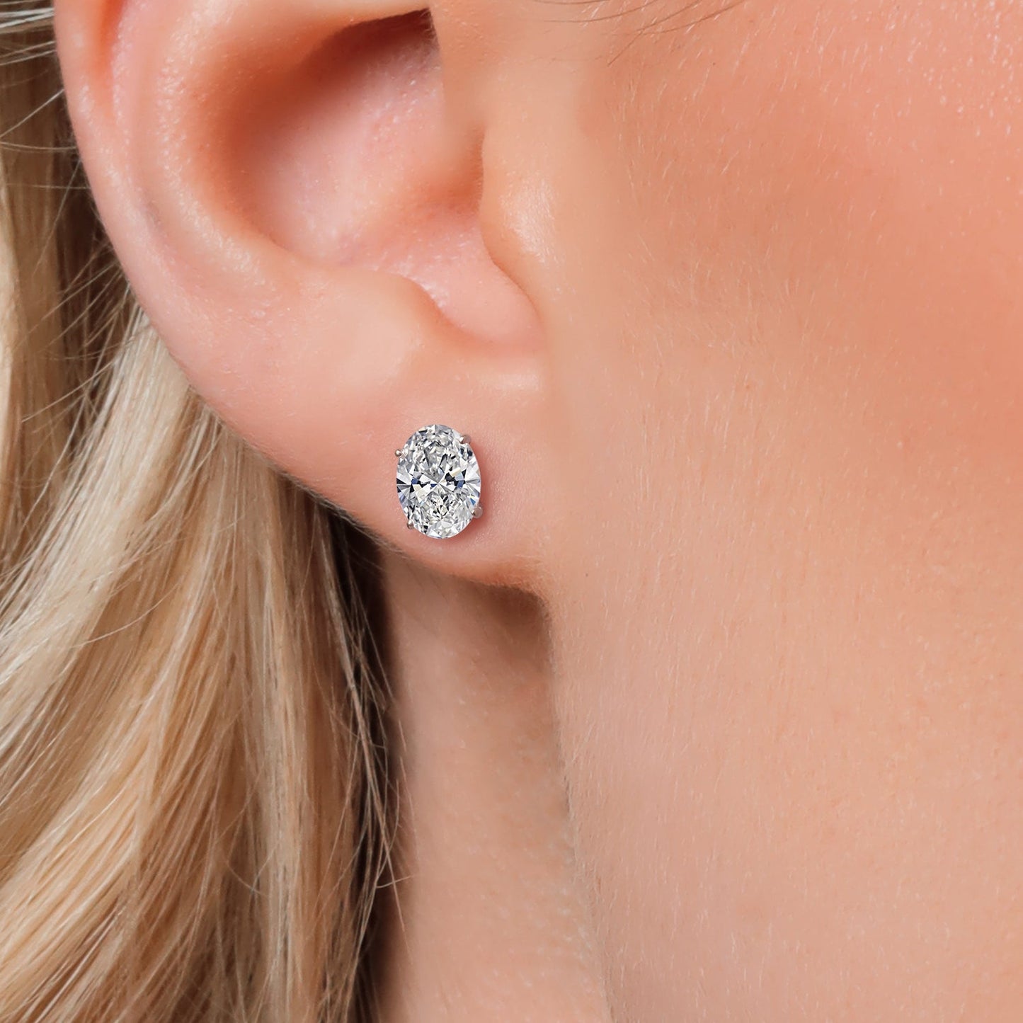 1.5 to 3 Carat 14K Gold IGI Certified Oval Lab Grown Diamond Stud Earrings | F-G Color | VS1 Clarity | Gold Earrings For Women Men