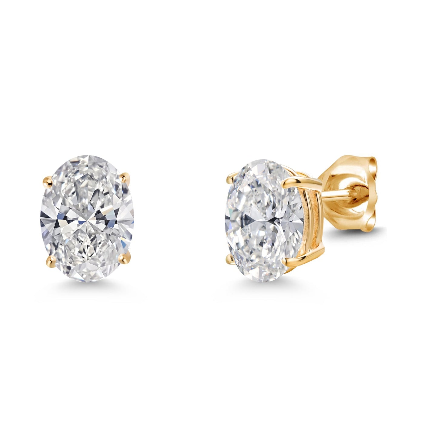 1.5 to 3 Carat 14K Gold IGI Certified Oval Lab Grown Diamond Stud Earrings | F-G Color | VS1 Clarity | Gold Earrings For Women Men