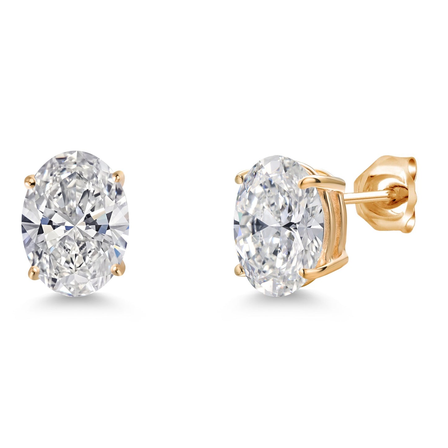 1.5 to 3 Carat 14K Gold IGI Certified Oval Lab Grown Diamond Stud Earrings | F-G Color | VS1 Clarity | Gold Earrings For Women Men