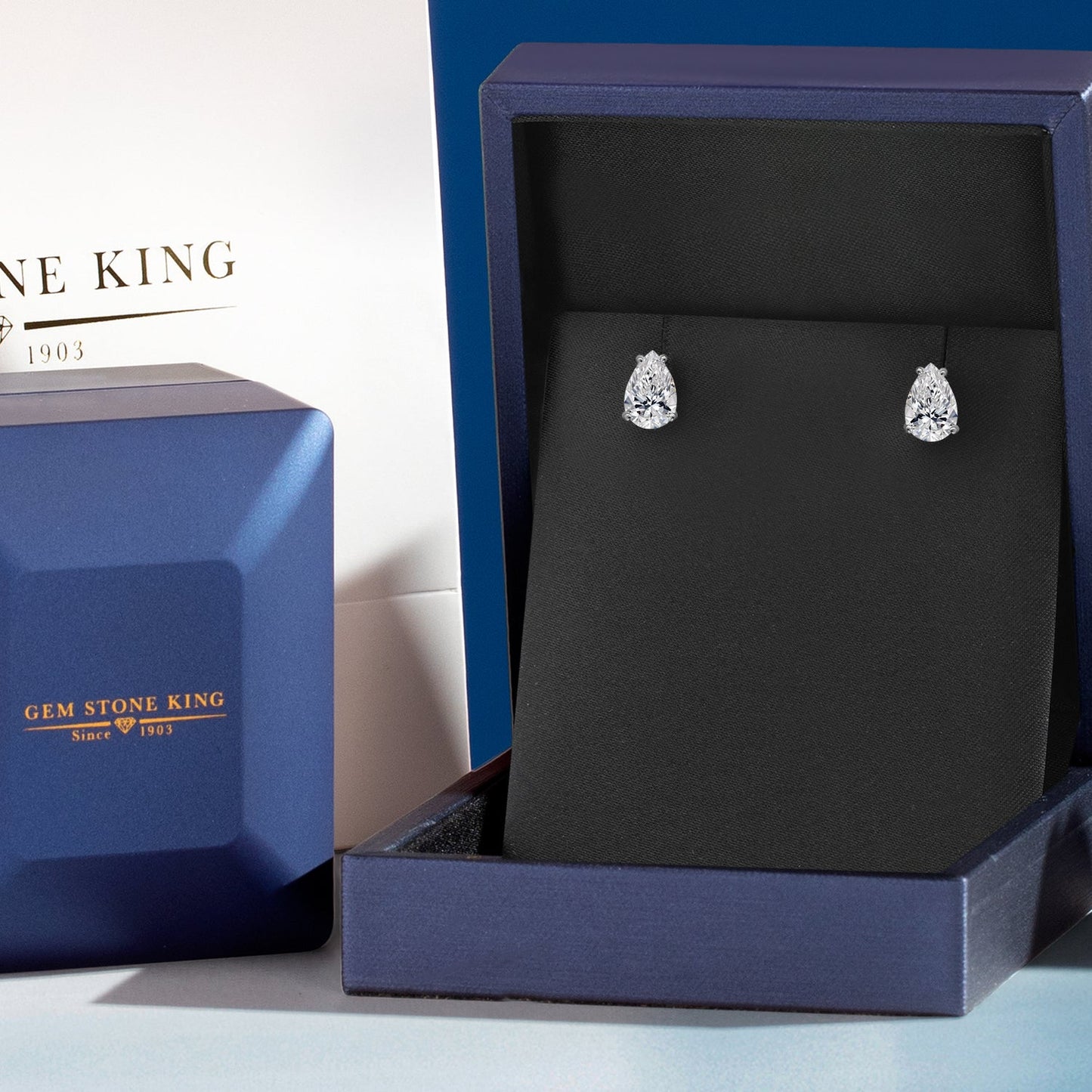 1.40 Ct 14K White Gold IGI Certified Lab Grown Diamond Stud Basket Setting Earrings | Pear Shaped | E-F Color | VS1-VS2 Clarity | Double Notch | Gold Earrings For Women Men