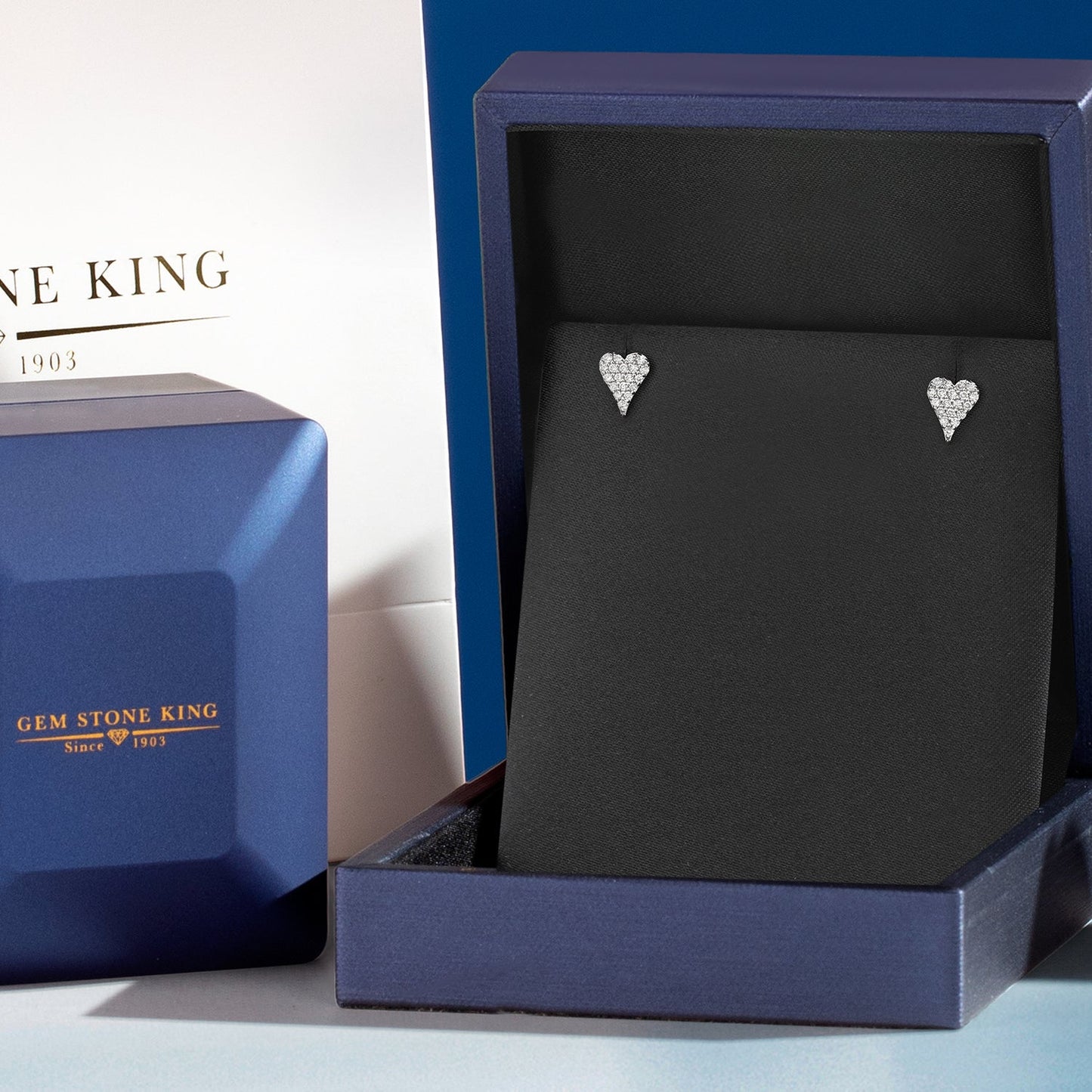 10K White Gold Lab Grown Diamond Heart Shape Stud Earrings | 0.20 Cttw | E-F Color | VVS-VS Clarity | Gold Earrings for Women