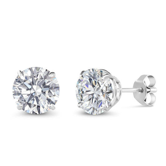 2 Ct Round Cut 14K White Gold IGI Certified Lab Grown Diamond Earrings | E-F Color | VS1-VS2 Clarity | Gold Earrings For Women Men