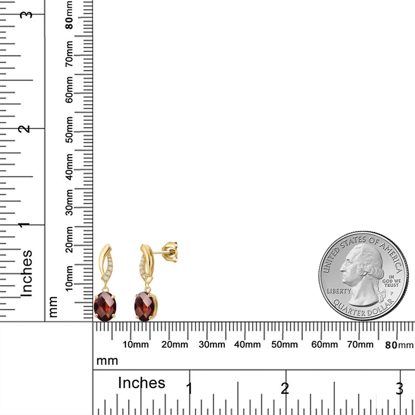 14K Yellow Gold Gemstone Birthstone and White Lab Grown Diamond Infinity Stud Dangle Earrings for Women | Oval Cut 8X6MM | Round 1MM | Fine Jewelry Gifts for Her Mom Women Wife
