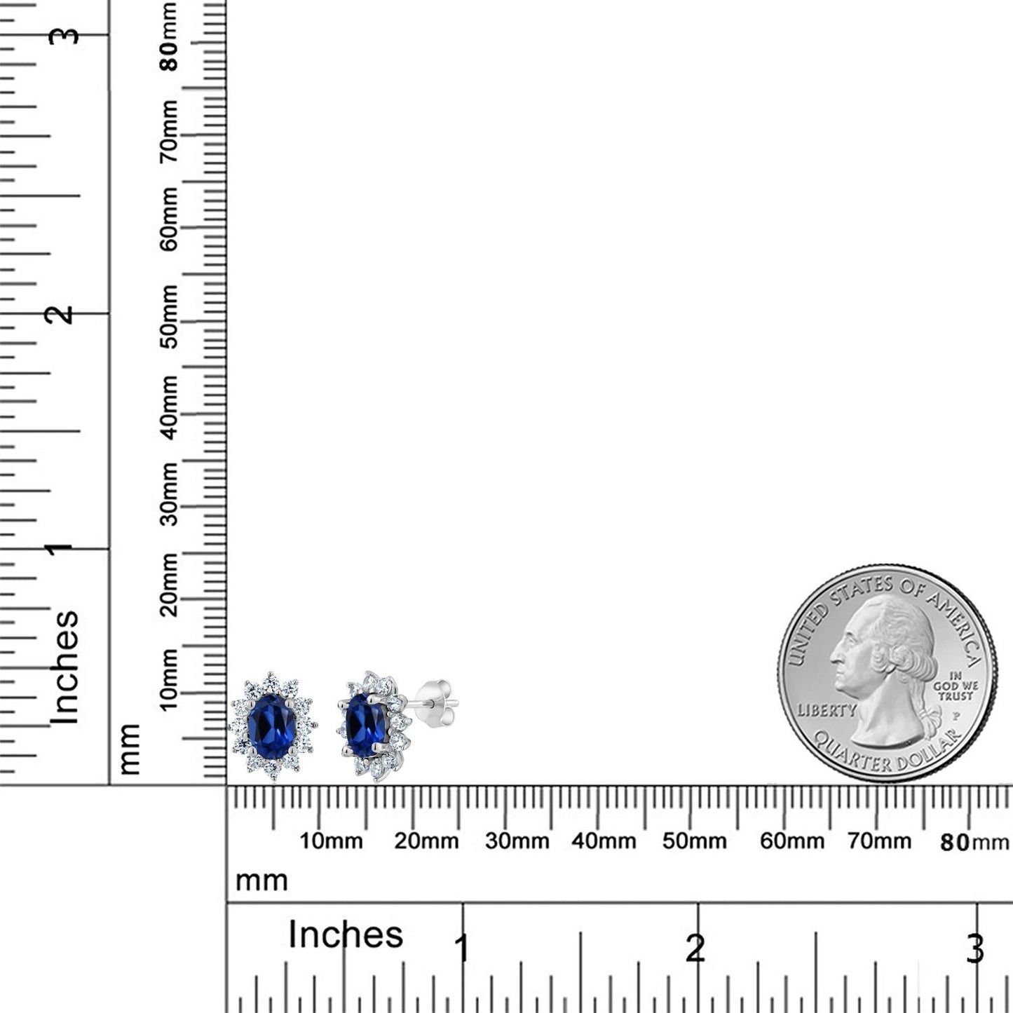 7X5MM Oval Gemstone Birthstone Stud Earrings For Women | Princess Diana Royal Halo Style | 925 Sterling Silver | Fine Jewelry Gifts for Anniversary Wedding Her Mom Women Wife