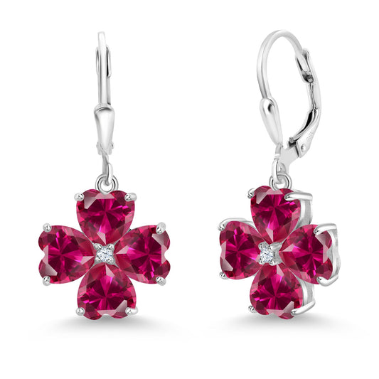 6MM Heart Shape Gemstone Birthstone Leverback Drop Dangle Earrings For Women | 925 Sterling Silver | Fine Jewelry Gifts for Her Mom Women Wife