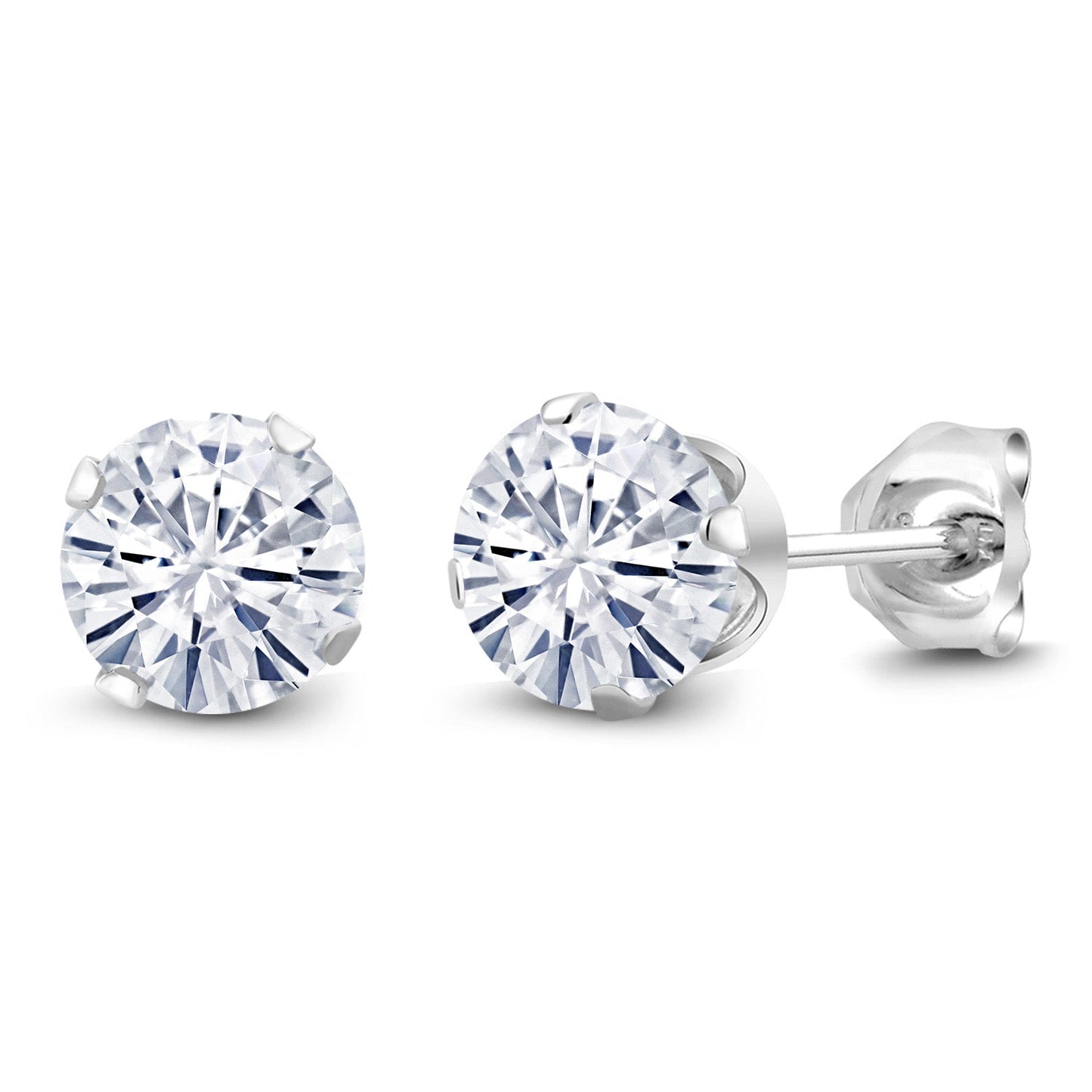 925 Sterling Silver Round 6MM Gemstone Birthstone Stud Earrings For Women Men | Round Genuine Birthstone Solitaire Stud Earrings | Fine Jewelry Gifts for Her Mom Women Wife