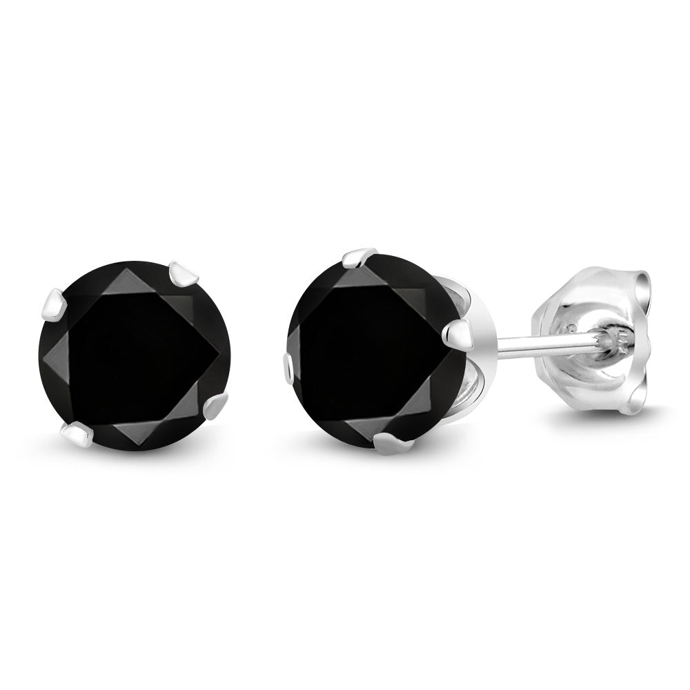 925 Sterling Silver Round 6MM Gemstone Birthstone Stud Earrings For Women Men | Round Genuine Birthstone Solitaire Stud Earrings | Fine Jewelry Gifts for Her Mom Women Wife