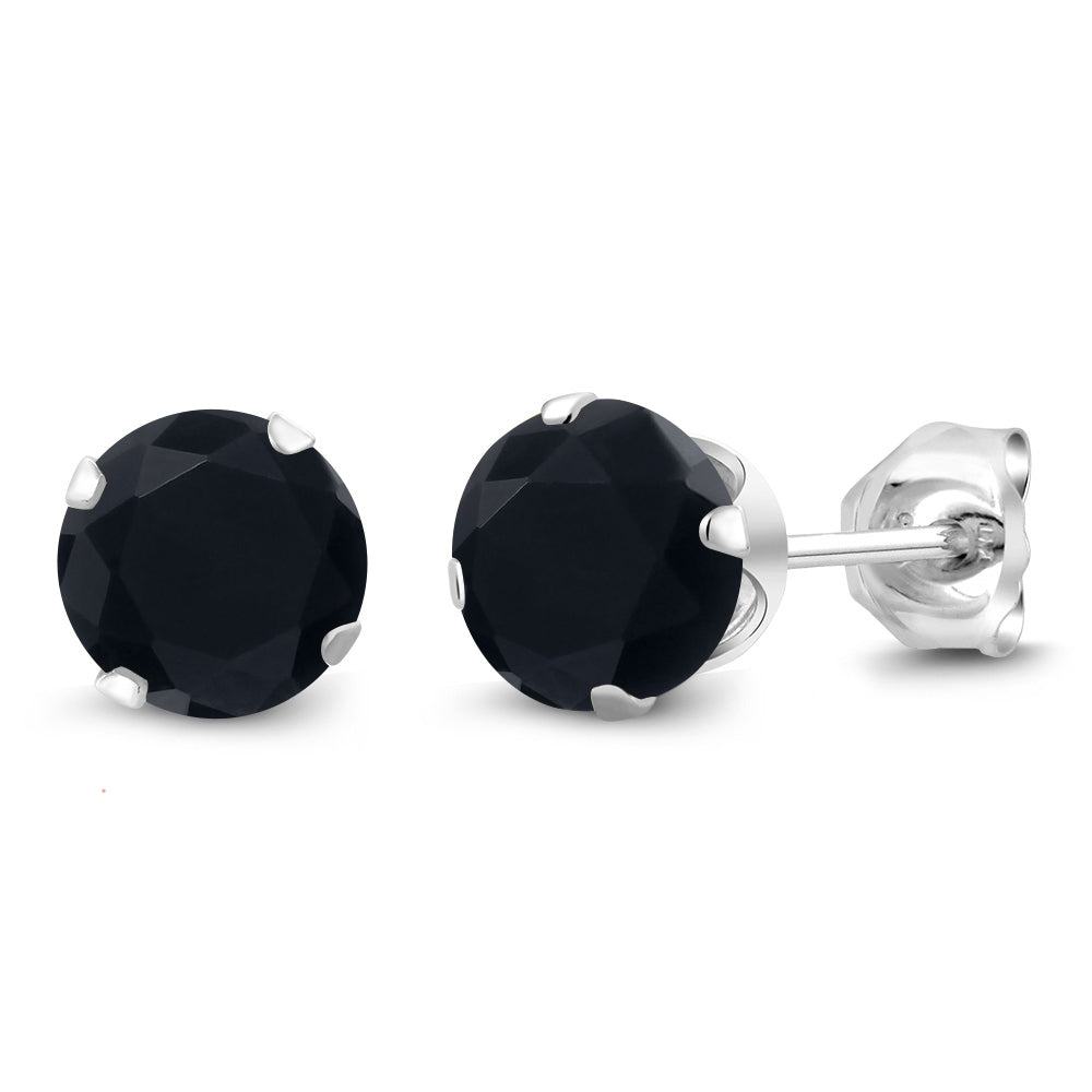 925 Sterling Silver Round 6MM Gemstone Birthstone Stud Earrings For Women Men | Round Genuine Birthstone Solitaire Stud Earrings | Fine Jewelry Gifts for Her Mom Women Wife