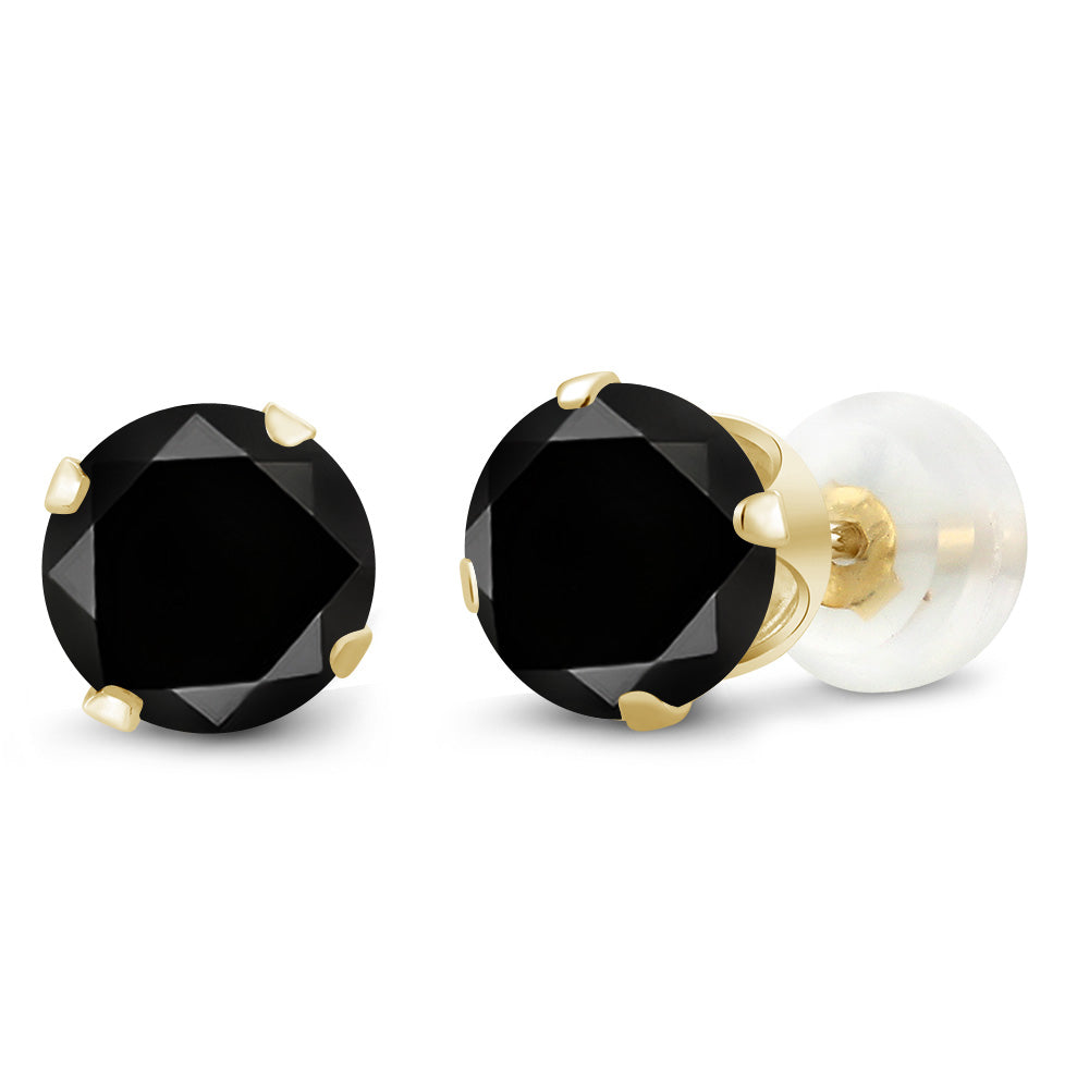 10K Yellow Gold Gemstone Birthstone 4-Prong Stud Earrings for Women | Round 4MM | Fine Jewelry Gifts for Her Mom Women Wife