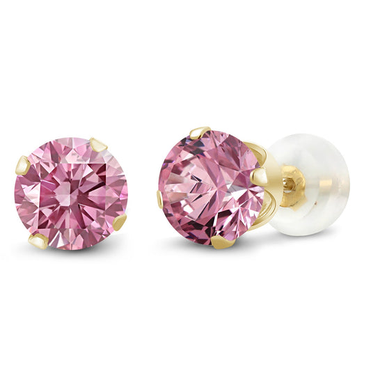 10K Yellow Gold Gemstone Birthstone 4-Prong Stud Earrings for Women | Round 4MM | Fine Jewelry Gifts for Her Mom Women Wife