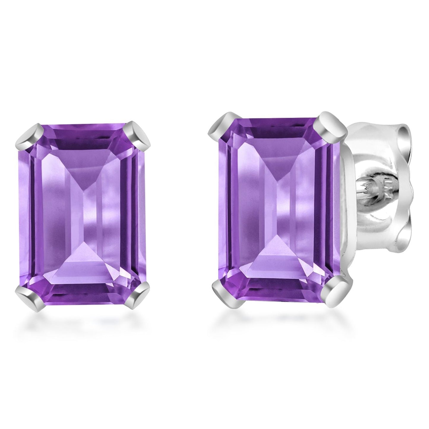 6X4MM Emerald Cut Gemstone Birthstone Stud Earrings For Women Men | 925 Sterling Silver | Fine Jewelry Gifts for Her Mom Women Wife