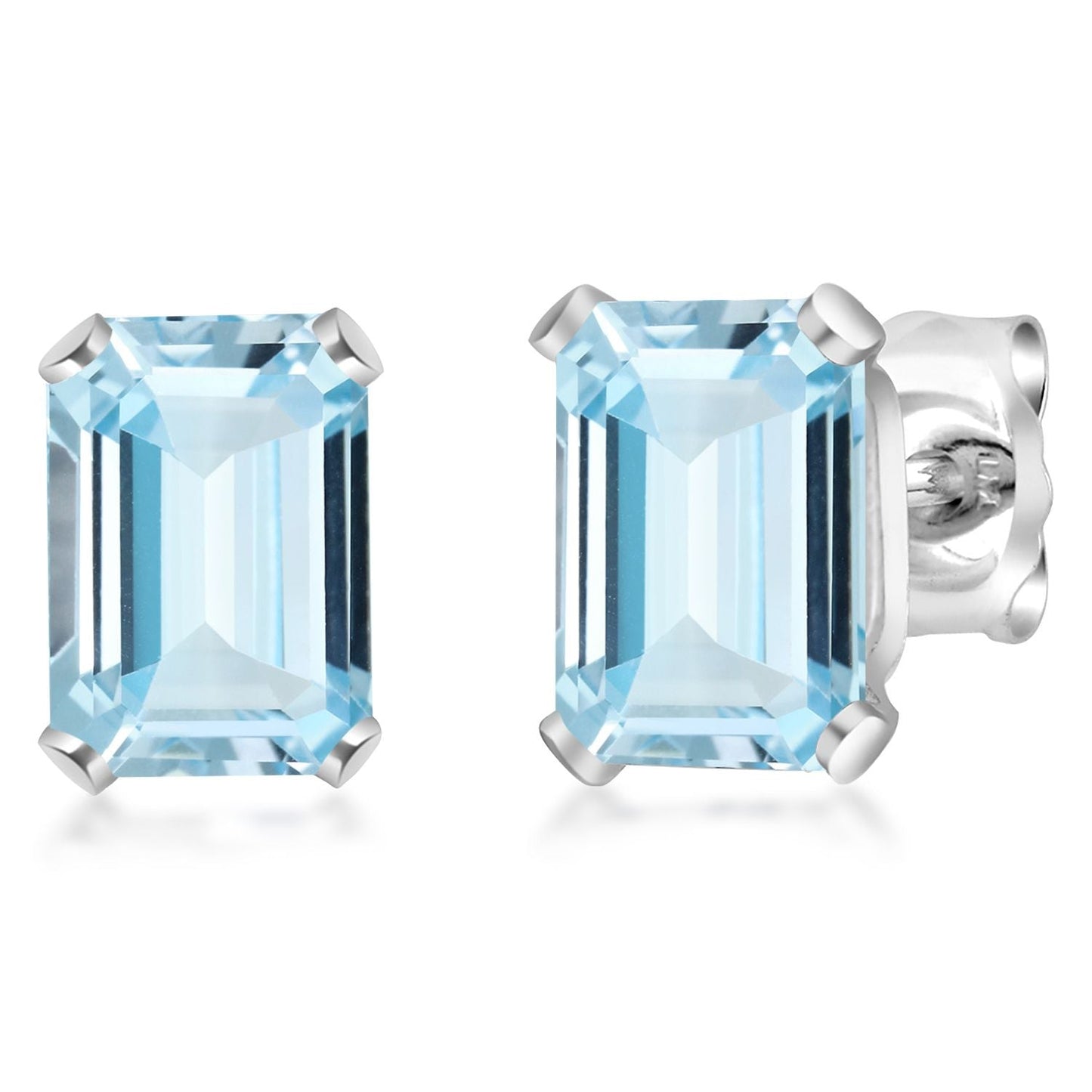 6X4MM Emerald Cut Gemstone Birthstone Stud Earrings For Women Men | 925 Sterling Silver | Fine Jewelry Gifts for Her Mom Women Wife