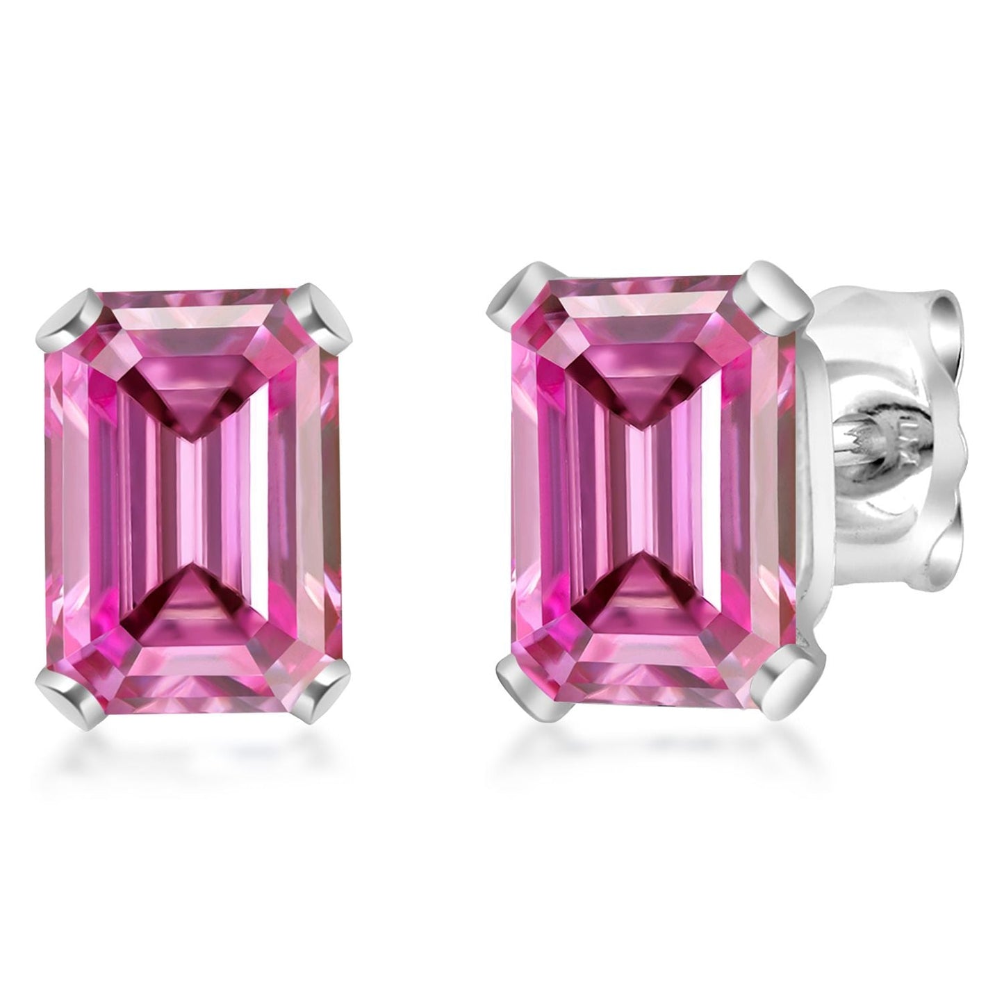 6X4MM Emerald Cut Gemstone Birthstone Stud Earrings For Women Men | 925 Sterling Silver | Fine Jewelry Gifts for Her Mom Women Wife