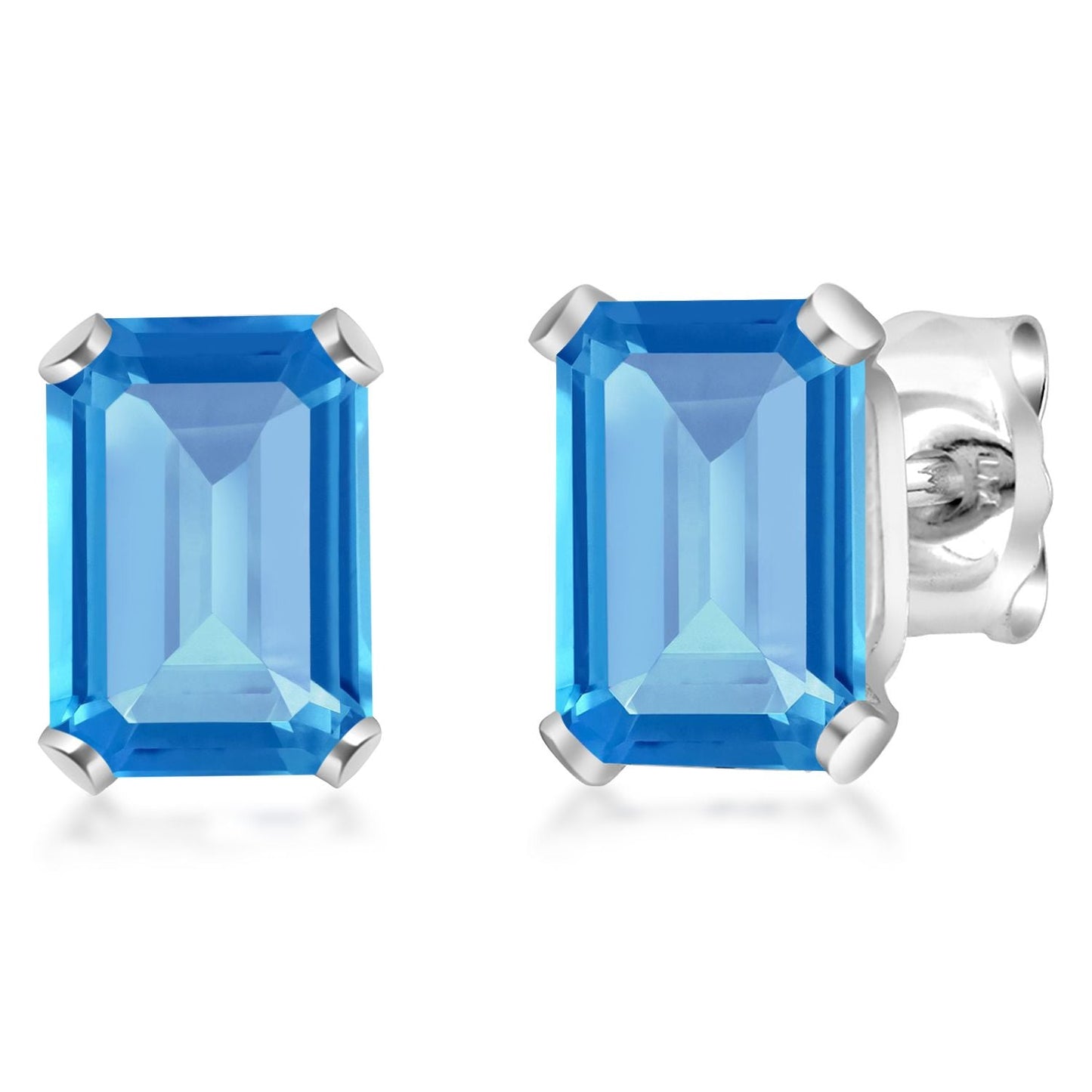 6X4MM Emerald Cut Gemstone Birthstone Stud Earrings For Women Men | 925 Sterling Silver | Fine Jewelry Gifts for Her Mom Women Wife