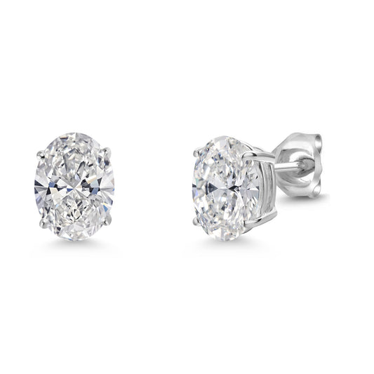 1.5 to 3 Carat 14K Gold IGI Certified Oval Lab Grown Diamond Stud Earrings | F-G Color | VS1 Clarity | Gold Earrings For Women Men